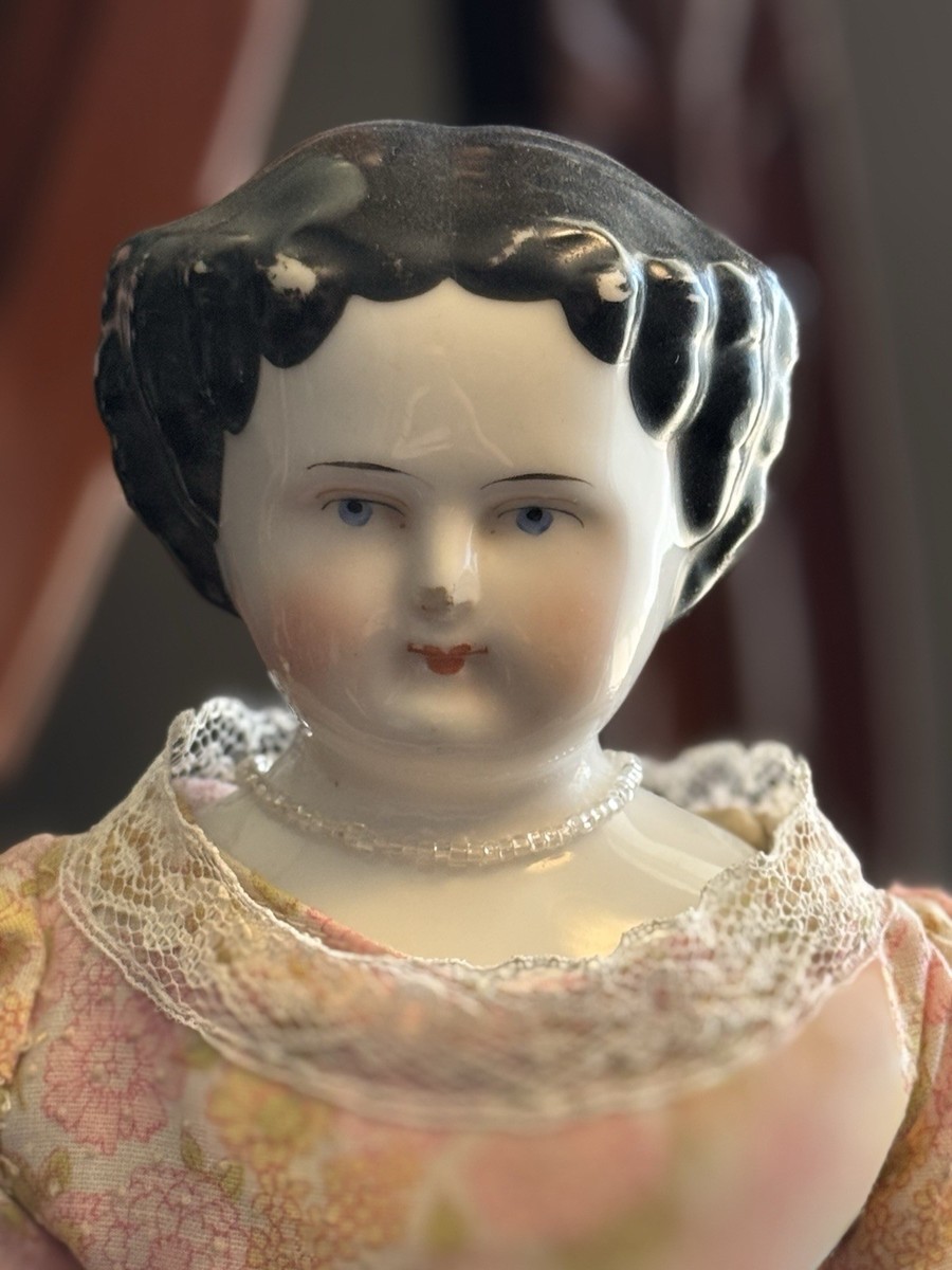 Antique German Flat Top China Head Porcelain Doll 15” | eBay
