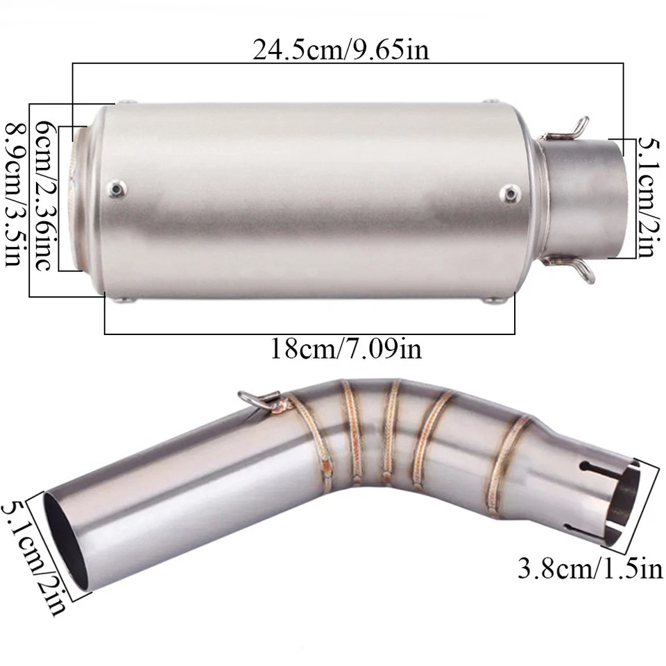 Slip for Suzuki SV650 2003-2015 Modified System Exhaust Tips Muffler Link Pipe - Image 3 of 4