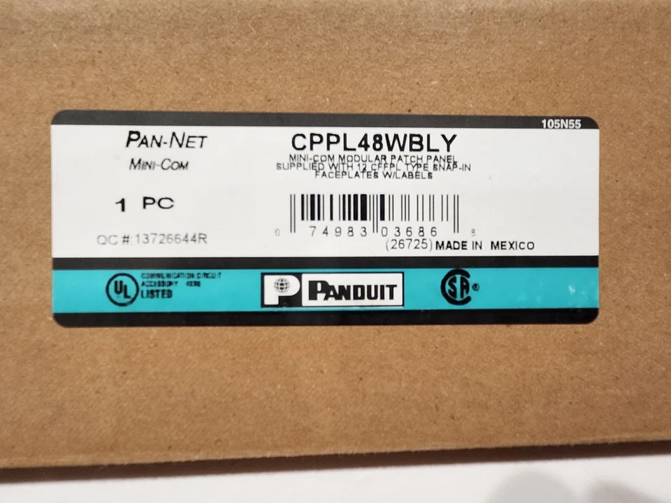 Panduit CPPL48WBLY 48-Port Mini-Com Patch Panel, 2U, Modular, New in Box. - Image 4 of 4