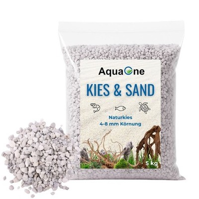 5 Kg weißen Naturkies Noa ''Premium Qualität'' 4-8 mm Bodengrund Aquarium Kies