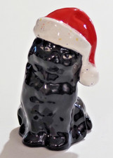 Pie Bird Black Cat with Santa Hat Piebird Made in USA by Nancy Davis