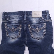 Miss Me Embellished Low Rise Ankle Skinny Jeans Women's Sz 24 Rhinestone Denim