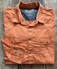 WRANGLER RETRO PREMIUM WESTERN PEARL SNAP SHIRT ORANGE MENS XXL 2XL EXCELLENT