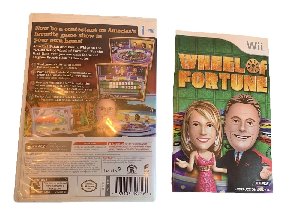 WHEEL OF FORTUNE WII *USED UNTESTED* - Image 2 of 2