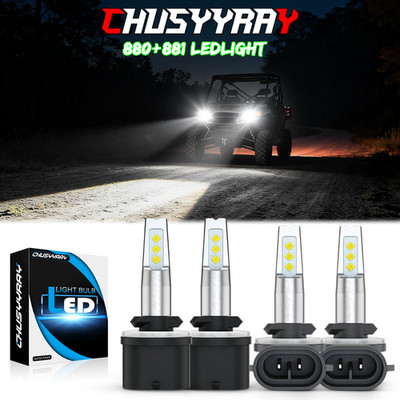 4x 880 881 LED Headlight Lamp Combo Bulbs FITS Arctic Cat Crossfire 8 2010/2011