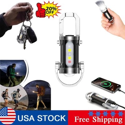 Portable Rechargeable Bright Keychain Flashlight Phone Charger,Emboadlie Mode AE