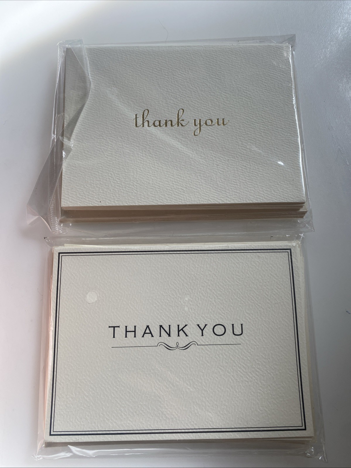 Blank Thank You Note Cards and Envelopes Plain Gold Writing  2 Pack zadu thumbnail 2