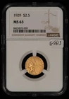 1929 G$2.50 Indian Head Gold Quarter Eagle - NGC MS 63 - SKU-G5813