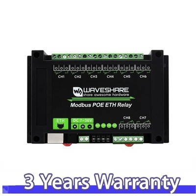 Waveshare Industrial 8-Channel Ethernet Relay Module Modbus POE ETH Relay