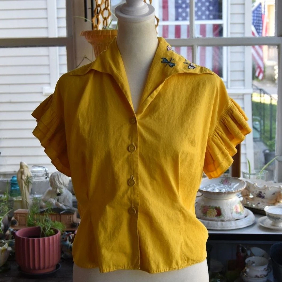 トップス 50-60s vintage cotton shirt Rockabilly Cotton 1950s Vintage Tops for Women for sale | eBay
