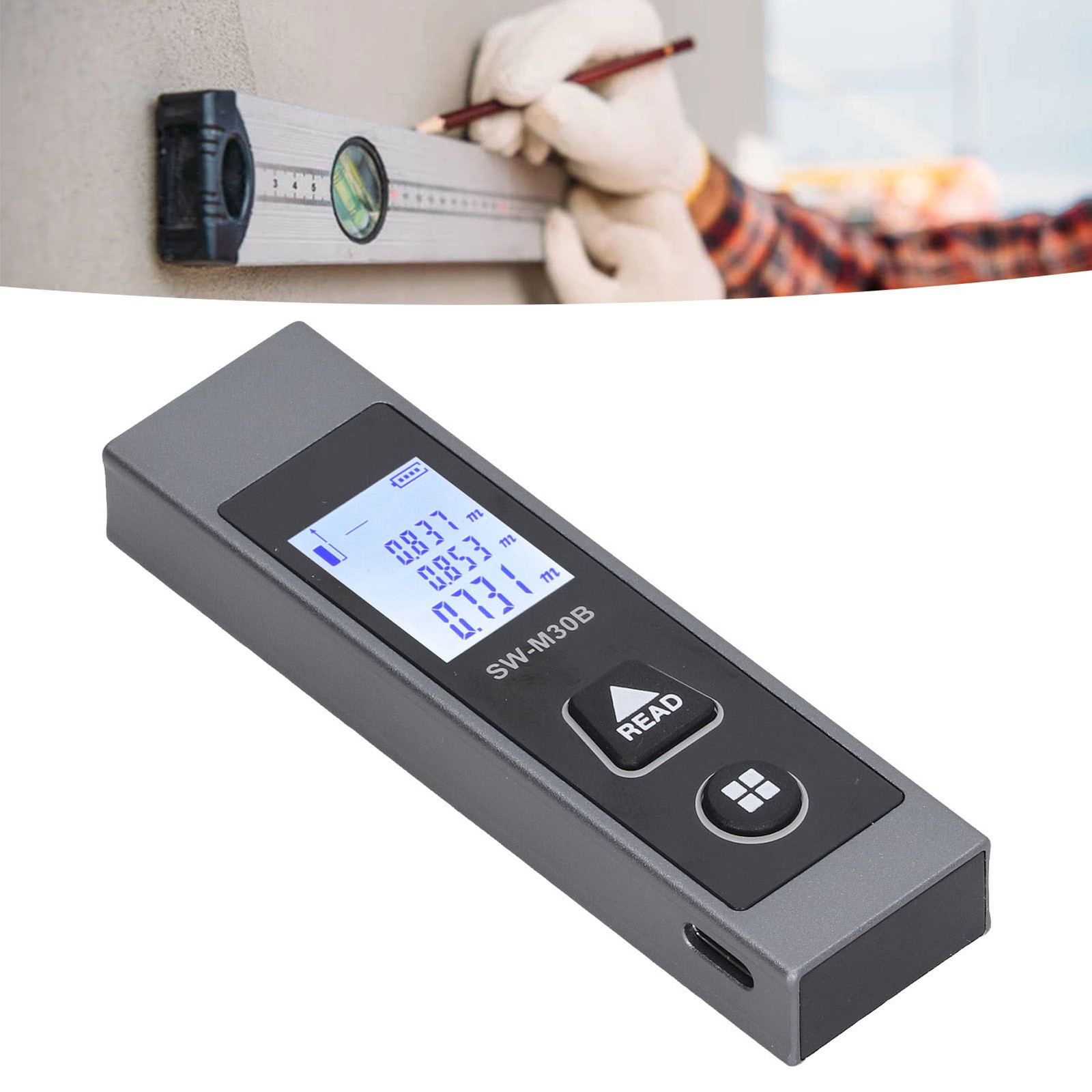 ­ Measure Distance Meter 30m Digital Display Tool For Construction