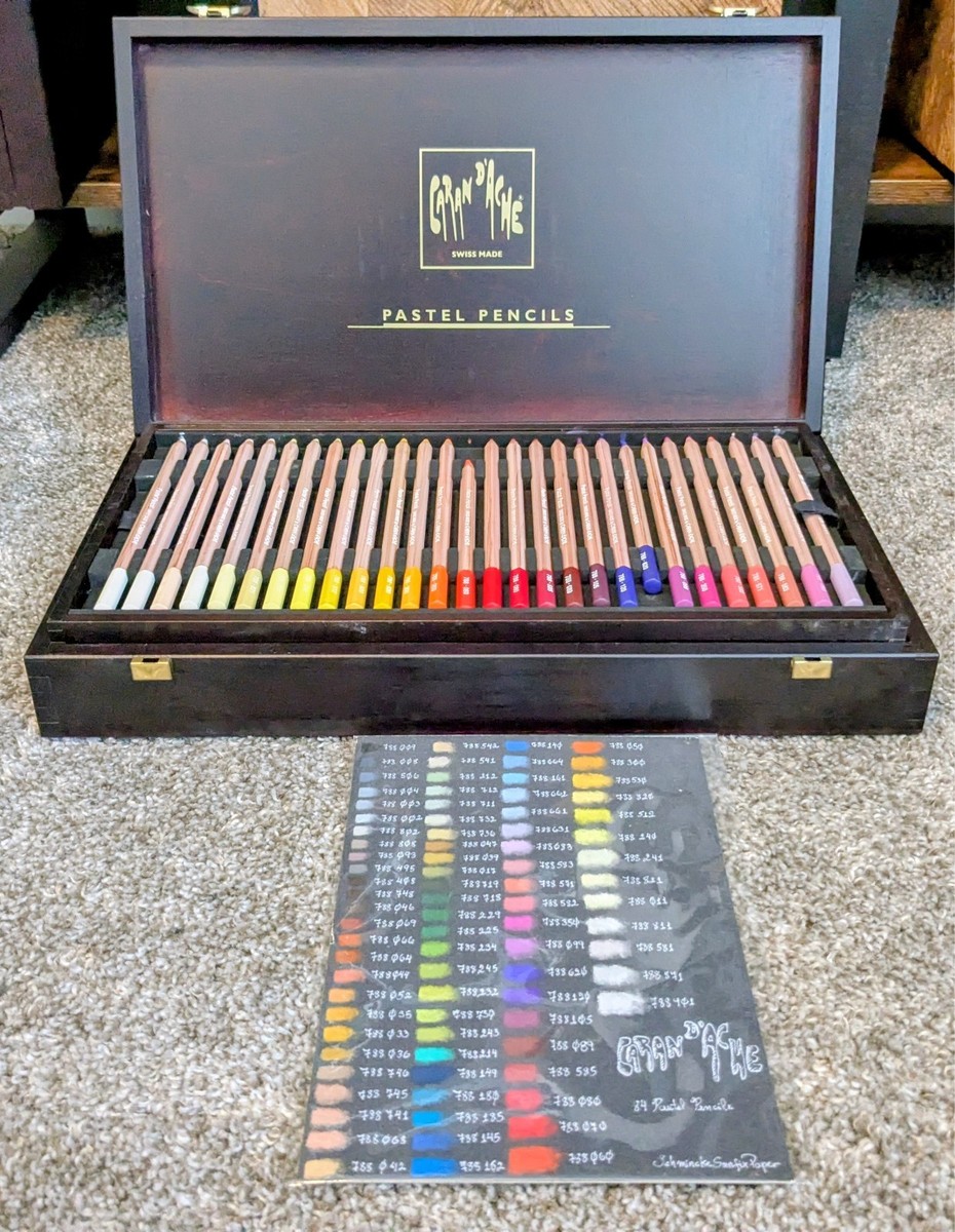 Caran d'Arche Pastel Pencils - Set of 84 - Collector's Wood Box | eBay