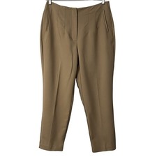 Nine West Womens Dress Pants Size 14 Beige Hook and Eye Pockets Straight Leg
