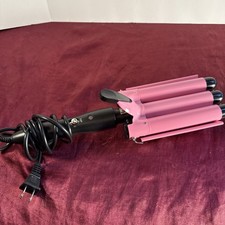 Three Barrel Curling Iron Wand With Two Temperature Display - 1 Inch Ceramic Tou
