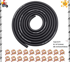 1/4 Inch ID Fuel Line Hose 10Ft 20 Hose Clamps for Small Gas Engines-Free Ship