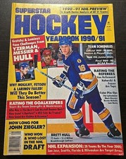 Superstar Hockey Yearbook 1990/1991 Brett Hull Cover Messier Yzerman NHL