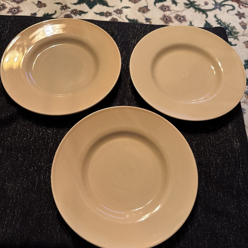 Pier 1 Tuscan Gold Dinner plates Set of 3 Stoneware wide-Rimmed