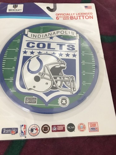 Vintage 90s Wincraft Easel Back Button Indianapolis Colts Sealed Package 6” - Picture 3 of 5