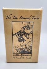 The Tea-Stained Tarot & Guide Classic Tarot Card Deck Linen Finish 78 Cards