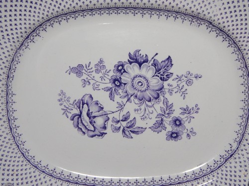 Antique Rare Staffordshire Ceramic Tray Primavesi 1860 Ermine Border Purple - Picture 4 of 7