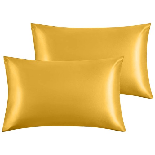 Premium Satin Silk Pillowcases For Hair And Skin 2 Pack Soft Pillow Cases Covers - Picture 2 of 137