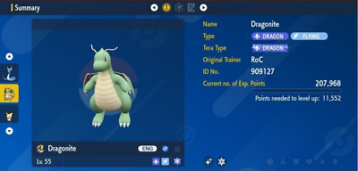 Pokemon Scarlet & Violet 6IV Shiny Dragonite Max EVs