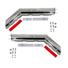 Pair 30 Chrome Mud Flap Hangers Angled Steel 2.5 For Semi Truck Spring Loaded