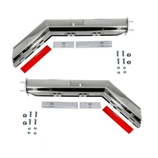 Pair 30" Chrome Mud Flap Hangers Angled Steel 2.5" For Semi Truck Spring Loaded