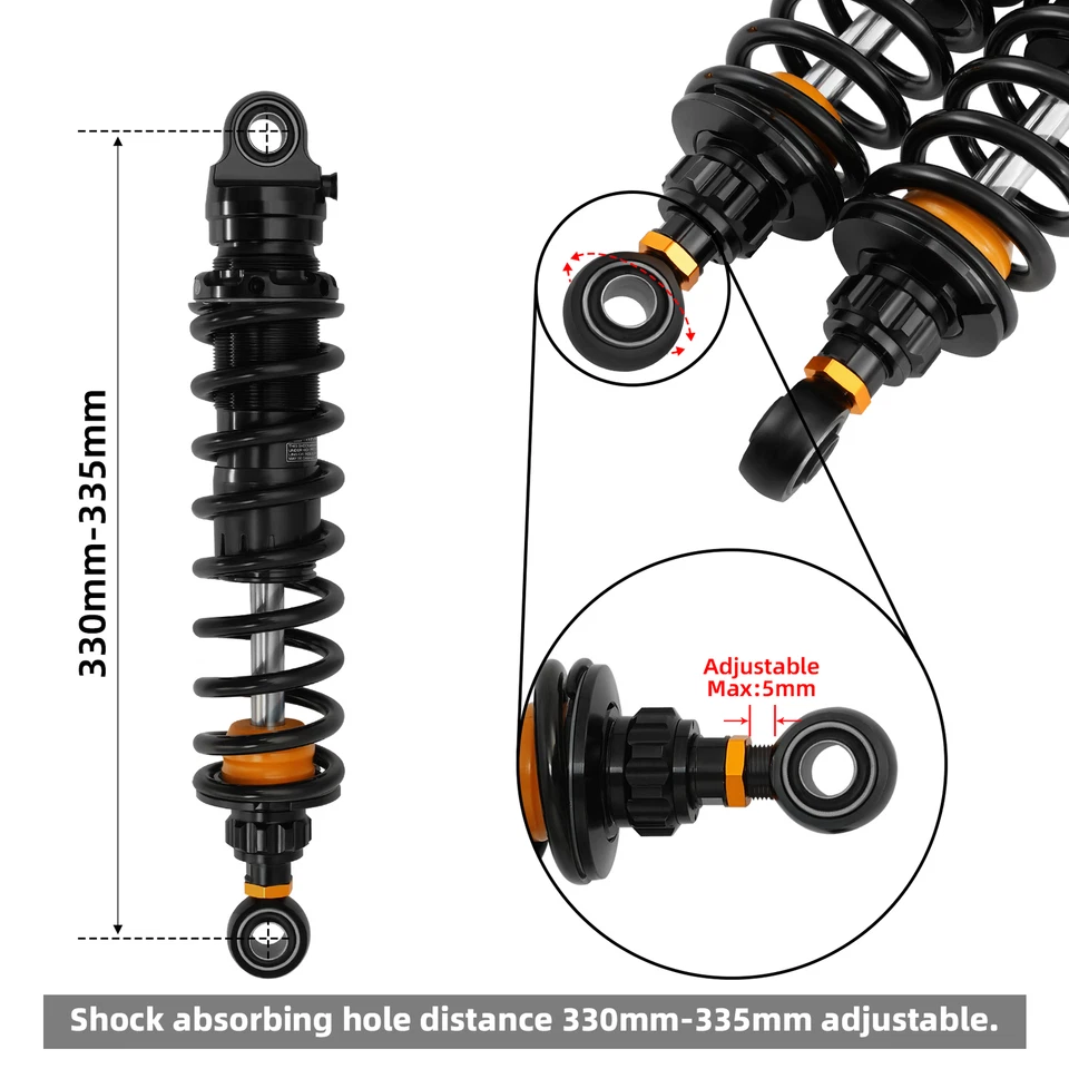 Remote Reservoir Rear Suspensions Shocks Fit For Harley Road King Glide 2014-25 - Image 4 of 4