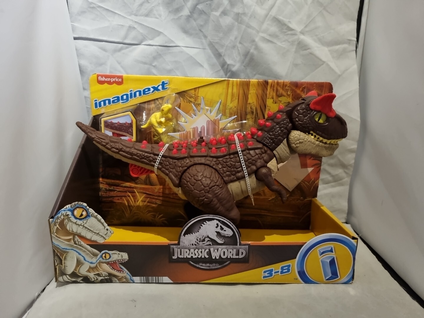 Imaginext Jurassic World Dinosaur Spike Strike Carnotaurus With Baby Raptor New