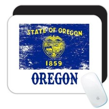 Gift Mousepad : Oregon Flag Distressed Souvenir State USA Christmas Coworker