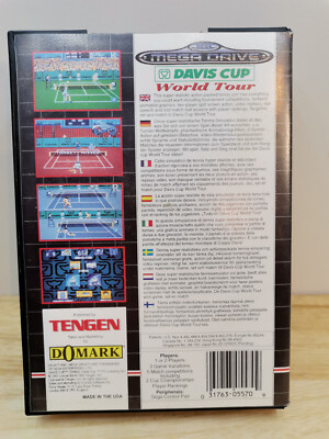 Jeu Sega Mega Drive - Davis Cup World Tour - Complet (Boîtier + Notice) - En Bon État De Fonctionnement