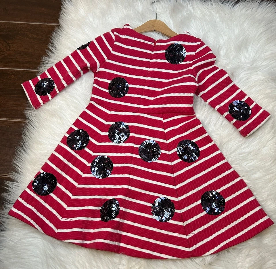 Mini Boden x Roald Dahl Ladybug Dress Size 3-4 Years Stripe Polka Dots Spring - Image 4 of 4