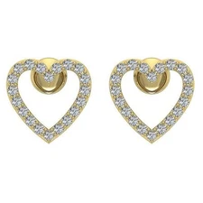 Fashion Cluster Studs Earrings VS1 E 0.50Ct Natural Diamond Pave Set Yellow Gold