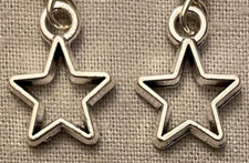 STAR STITCH MARKERS, Set of 2 - Pewter Charm on SP Ring KNIT