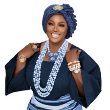 Wedding Women Hijab Cap Aso Oke African Headtie Auto Gele Nigerian Turban Hat