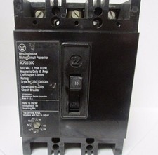  WESTINGHOUSE 15 AMP 3 POLE MOTOR CIRCUIT PROTECTOR MCP03150C ..... WJ-107A