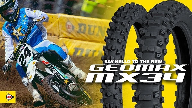 DUNLOP MX34 GEOMAX 80/100-21 & 120/90-19 TIRE SET+TUBES SUZUKI RM250 450 92-21 - Image 2 of 2