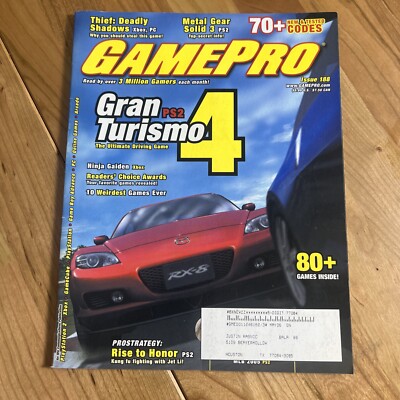 Gamepro Magazine #188 Gran Turismo 4 Cover - PS1 Nintendo N64 Playstation 2004
