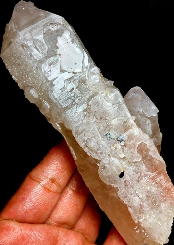 324g 133mm Unique skeletal Elestial Candle QUARTZ Crystal Point Inner Mongolia