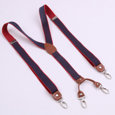 Men 2.5cm Width Hooks Suspenders Adjustable Y-Back Brace Strap Pants Accessories