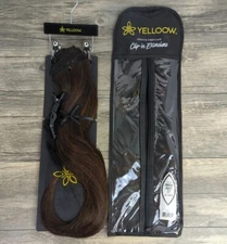 YELLOOW Clip-in ponytail Extensions Keratin Fiber Stylable, French Roast 22"