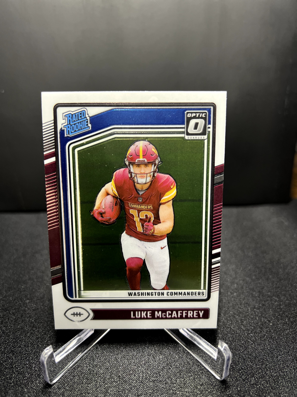 Luke McCaffrey #268 - 2024 Panini Donruss Optic Rated Rookie Commanders