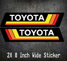 2 X 8 Inch Toyota Sticker Retro Fits Tacoma 4runner Land Cruiser Fj Rav4 Set Jdm 2 X 8 Inch Toyota Sticker Retro Fits Tacoma 4runner Land Cruiser Fj Rav4 Set Jdm