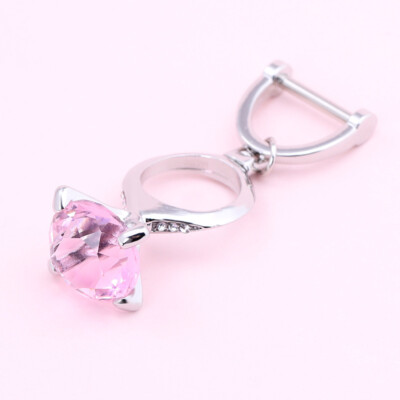 Women's Big Crystal CZ Diamond Ring Charm Car Key Chain Key Ring ...