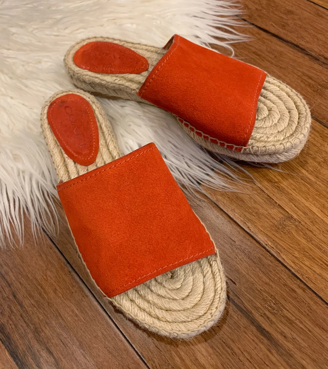 Coach claudia espadrille slide sandals Clearance