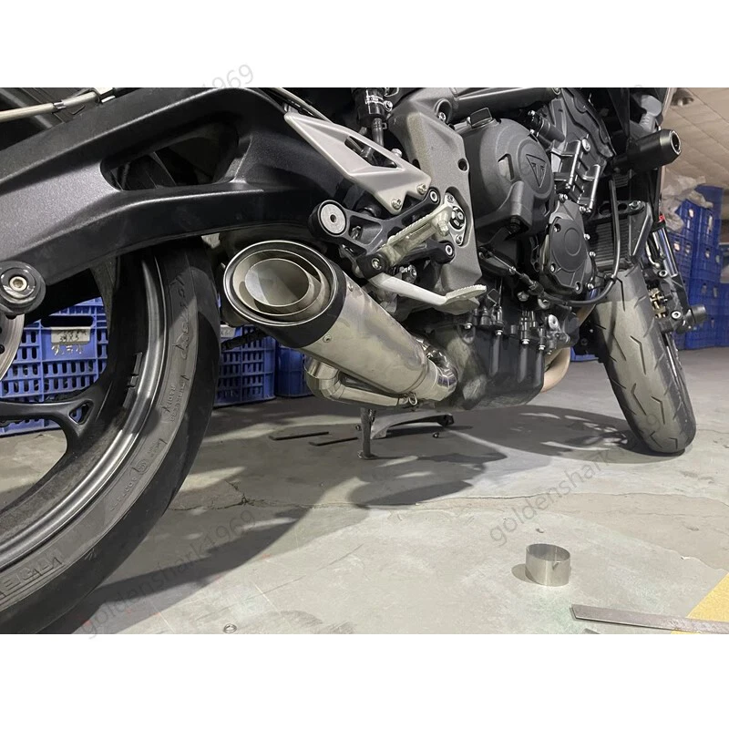 For Triumph Street Triple 765 R RS S 2017-2023 Exhaust Pipe Real Carbon Muffler Foto 3 de 4