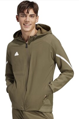 adidas Designed 4 Gameday Full Zip Mens Hoodie XL OLIVE STRATA GREEN SWEATSHIRT