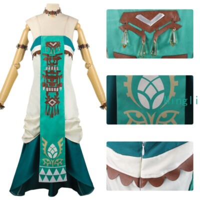 ZELDA Princess Cosplay Costume Outfits Carnival Party Dress Green Halloween  Hot | eBay