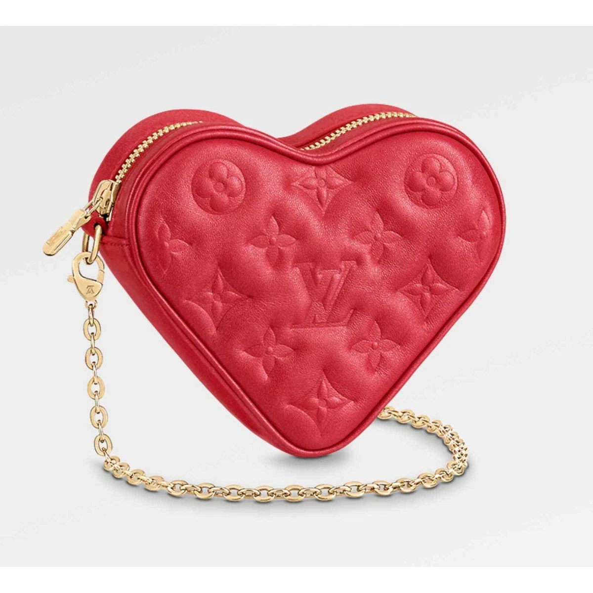 Louis Vuitton Heart On Chain Red Monogram Sac Coeur Love Shoulder Crossbody  Bag